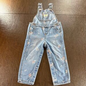 OshKosh B'gosh Vestbak Blue Floral Overalls Sz 18-24M
